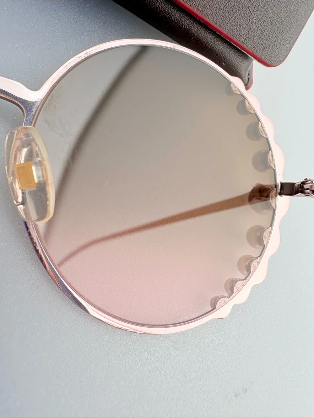 Fendi Pearl Rim Round Sunglasses FF0295/S 35J53 Rose Gold Pink Gradient - Picture 10 of 17